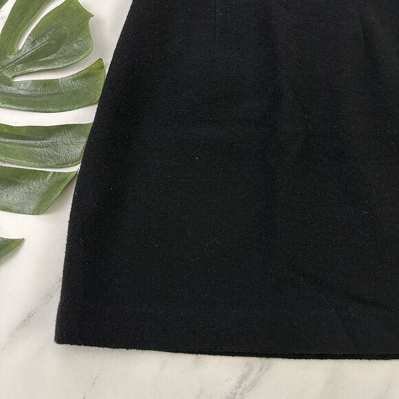 Gap Womens Vintage Y2k Mini Skirt Size 4 Black Wool Blend Tweed Button Trim - Picture 4 of 9
